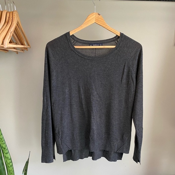 Charcoal Grey Long sleeve - Zara Size L - Picture 1 of 5